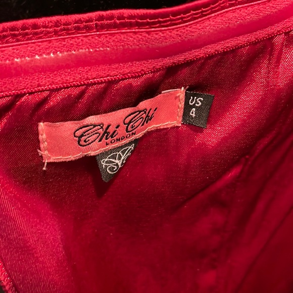 Chi chi London Chrysta halter neck hammered satin gown - Picture 15 of 15